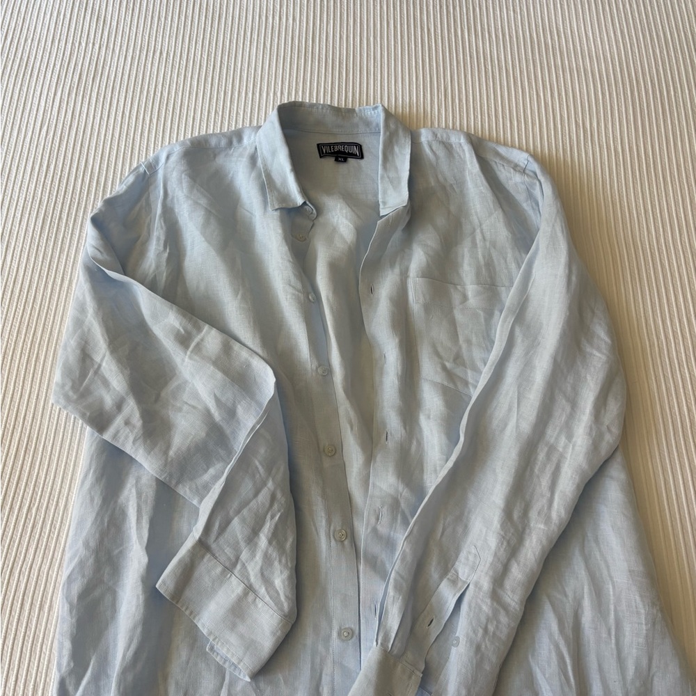 Vilebrequin Sky Blue Men's Linen Shirt